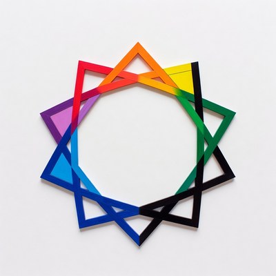 Colorful Nonagon Made of Triangles