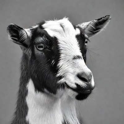 Black and white goat portrait