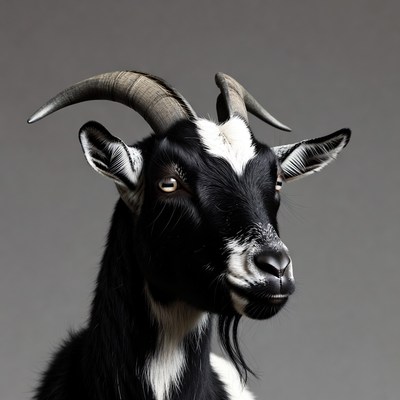 Black and white goat portrait
