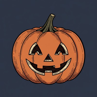 Jack-o'-lantern pumpkin illustration