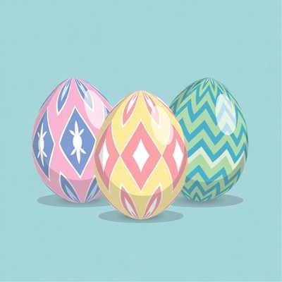 Colorful Decorated Easter Eggs