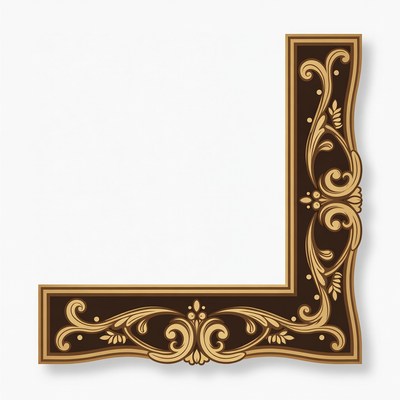 Ornate Golden L-Shaped Border