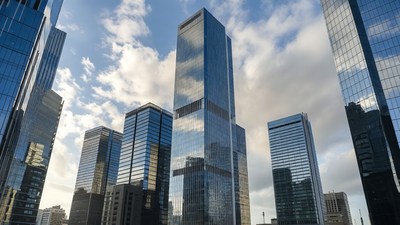Modern Skyscrapers in City Skyline