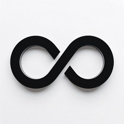 Black infinity symbol