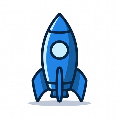 Blue Rocket Clipart