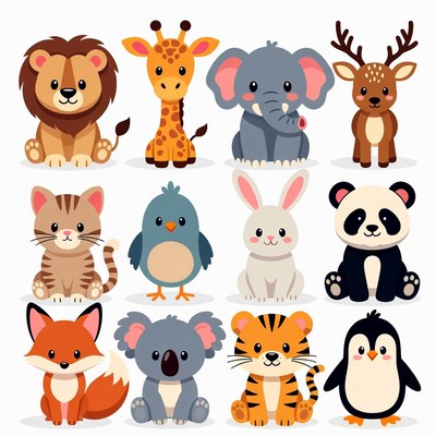 Cute Cartoon Animals Collection
