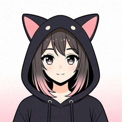 Anime girl in cat ear hoodie