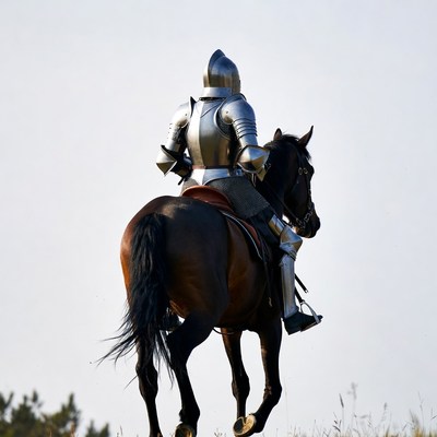 Knight in Armor Riding Horse
