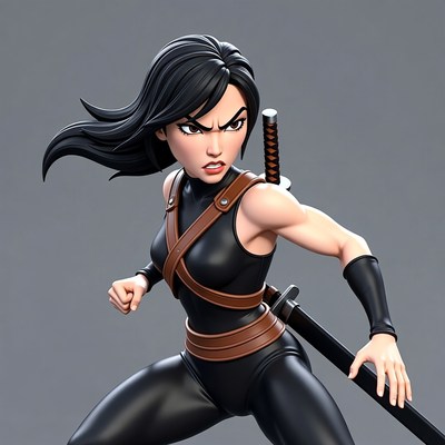 Elektra wielding katana in dynamic pose