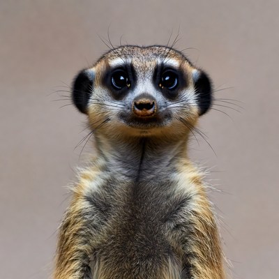 Cute meerkat standing on hind legs