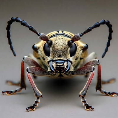 Closeup of longhorn beetle