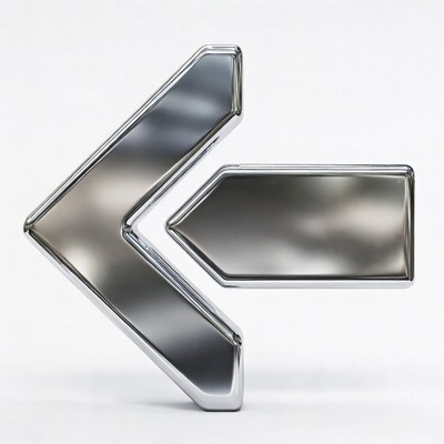 Shiny Metallic Left Arrow Icon