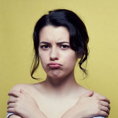 Woman pouting with arms crossed