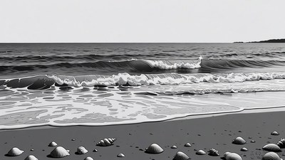 Ocean Waves Crashing on Shell Beach