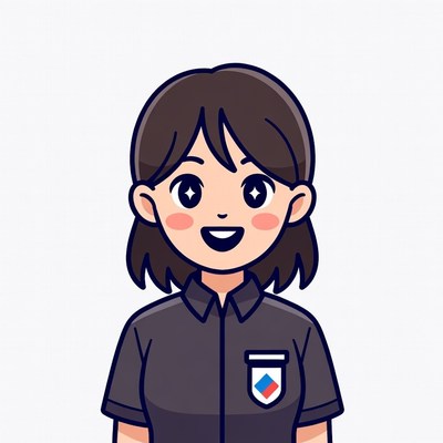 Smiling Asian woman in uniform