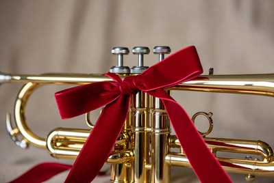 Trumpet with Red Gift Bow