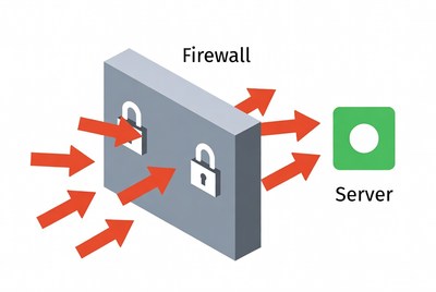 Firewall Protecting Server Illustration