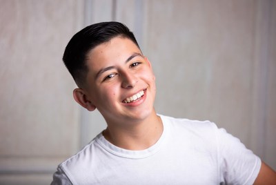 Smiling Latino teenage boy
