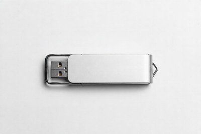 Silver USB flash drive