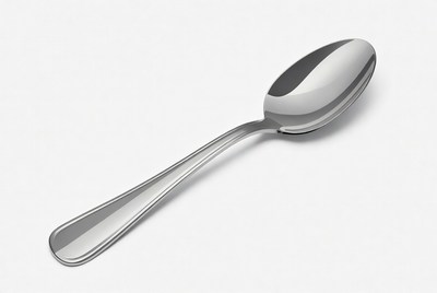Shiny silver spoon isolated