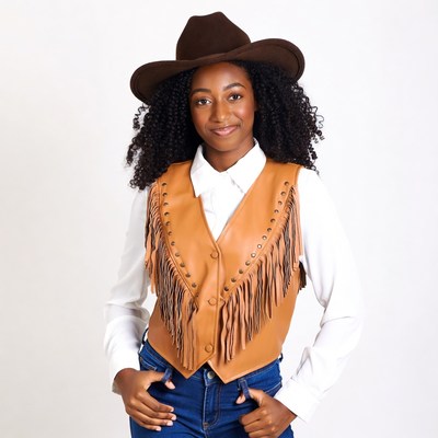 African-American woman in cowboy hat