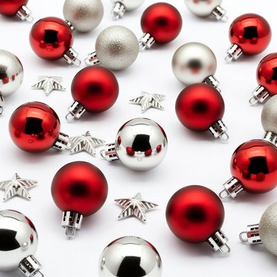 Red and Silver Christmas Ornaments