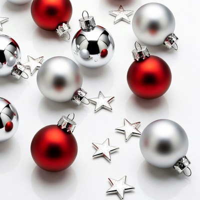 Red and Silver Christmas Ornaments