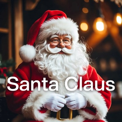 Smiling Santa Claus in red suit