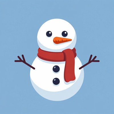 Snowman with red scarf