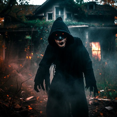 Hooded Monster in Haunted House