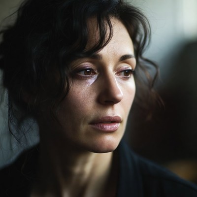 Woman with tears in eyes