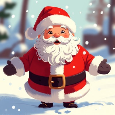 Chubby Santa Claus in Snow