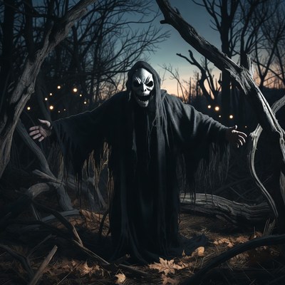 Grim Reaper in haunted forest