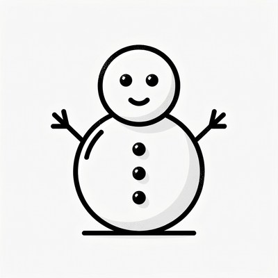 Smiling Snowman Illustration