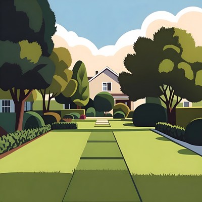 House with garden pathway