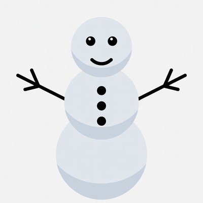 Smiling Snowman with Arms Outstretched