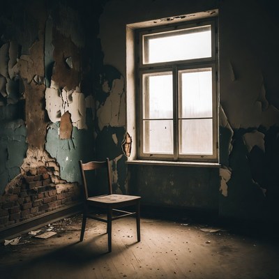 Abandoned Room with Wooden Chair