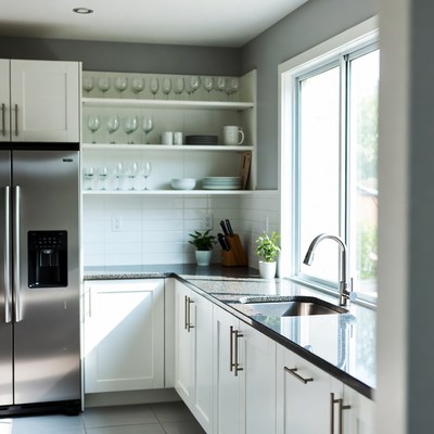 Modern Kitchen with White Cabinets