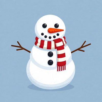 Snowman with red scarf