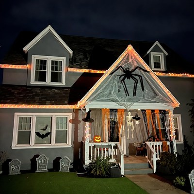 Spooky Halloween House with Decorations