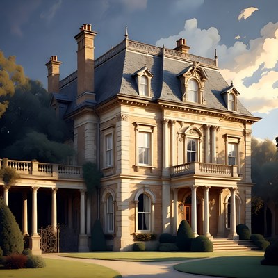 Luxurious Victorian Mansion Exterior
