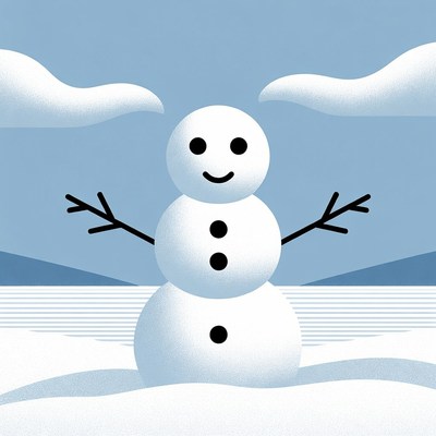 Smiling Snowman with Arms Outstretched