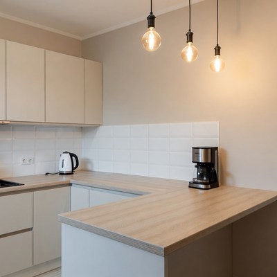 Modern Kitchen with Pendant Lights