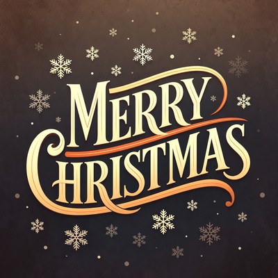 Merry Christmas with Snowflakes