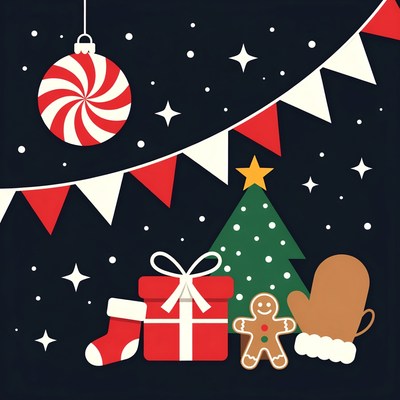 Christmas Tree with Gingerbread Man