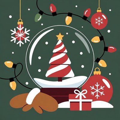 Snow globe with Christmas tree