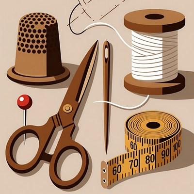 Sewing Tools Illustration