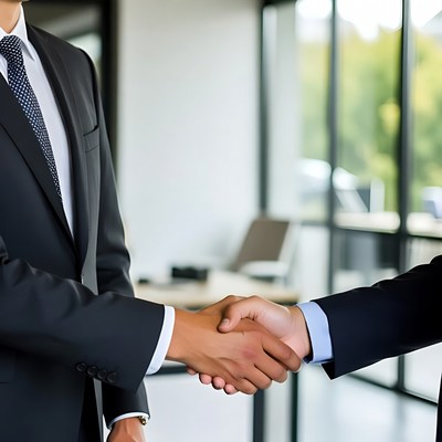 Two businessmen shaking hands