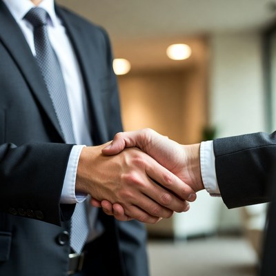Two businessmen shaking hands