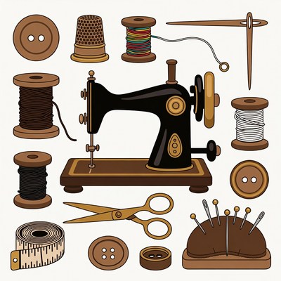 Sewing Tools Clipart Collection